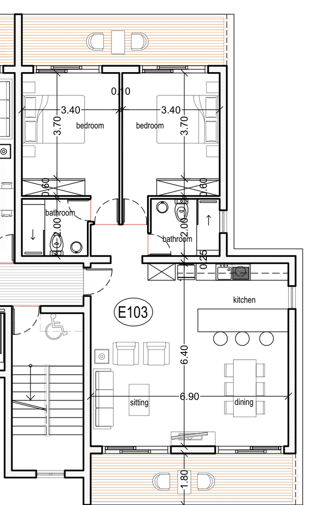 Планировка E203 — 2 спальни